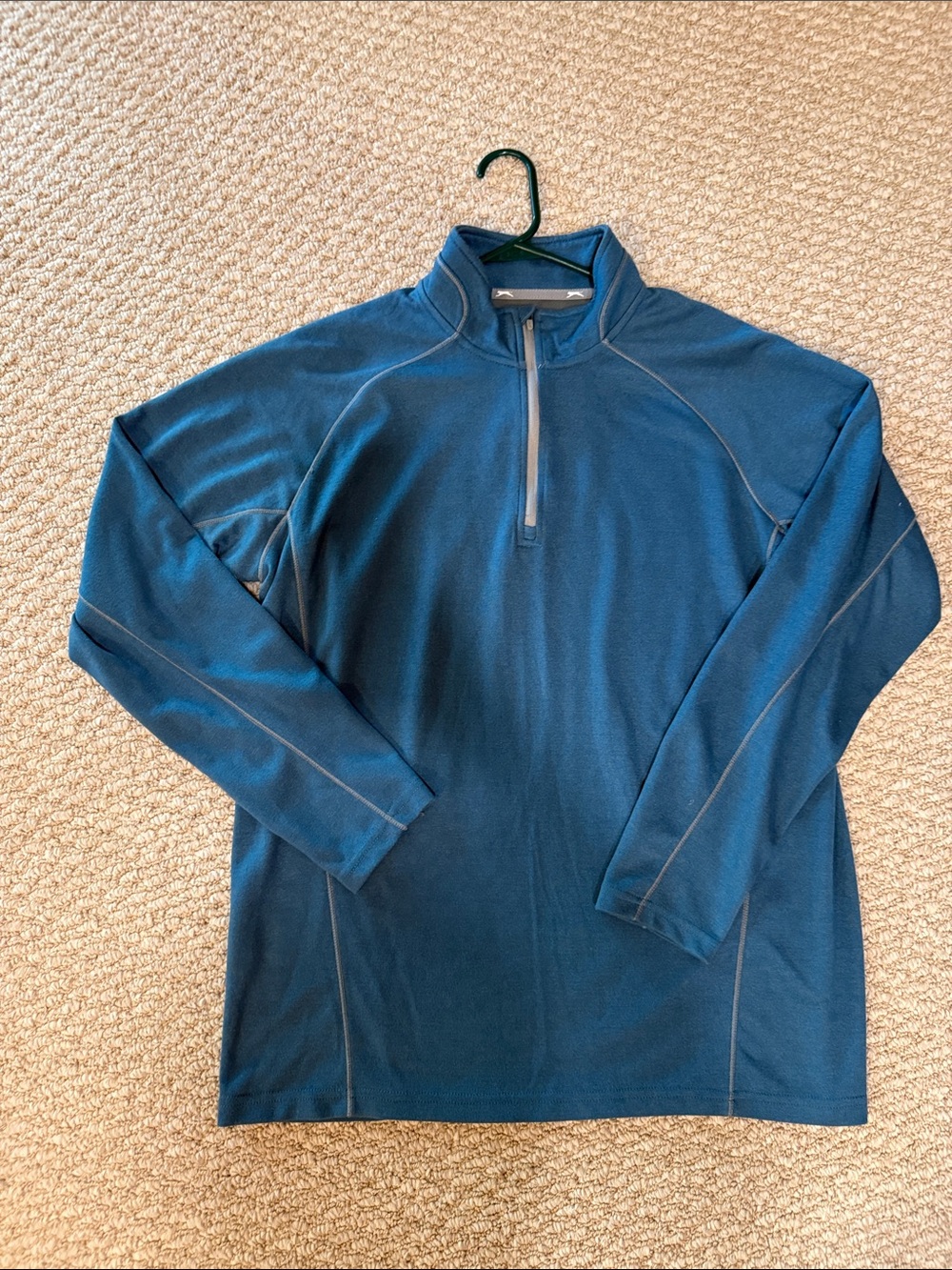 Slazenger Men's Golf Pullover in Charcoal Gray and Teal